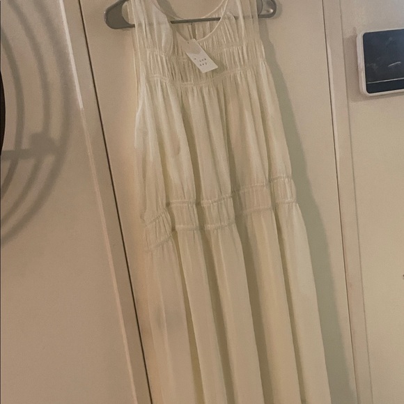Sheer Chiffon Ivory Maxi Dress - Picture 5 of 11